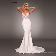 100% Real Photos Custom Made Luxurious Long Train Lace Applique Alibaba Wedding Dress